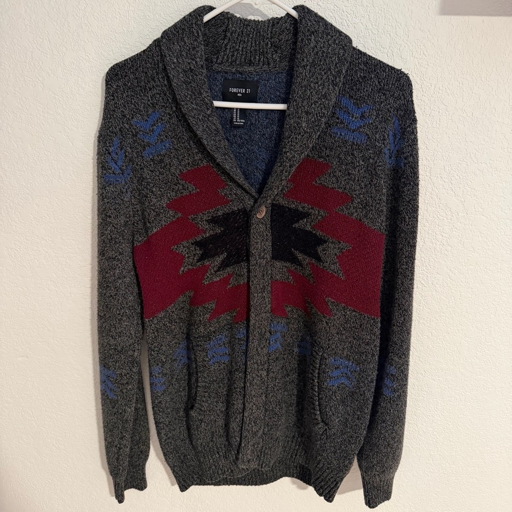 Men's Gray Cardigan